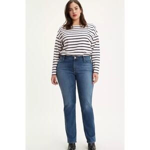 Levi’s 414 Classic Straight Womens Jeans Plus Size 22W Dark Wash M Length NWT